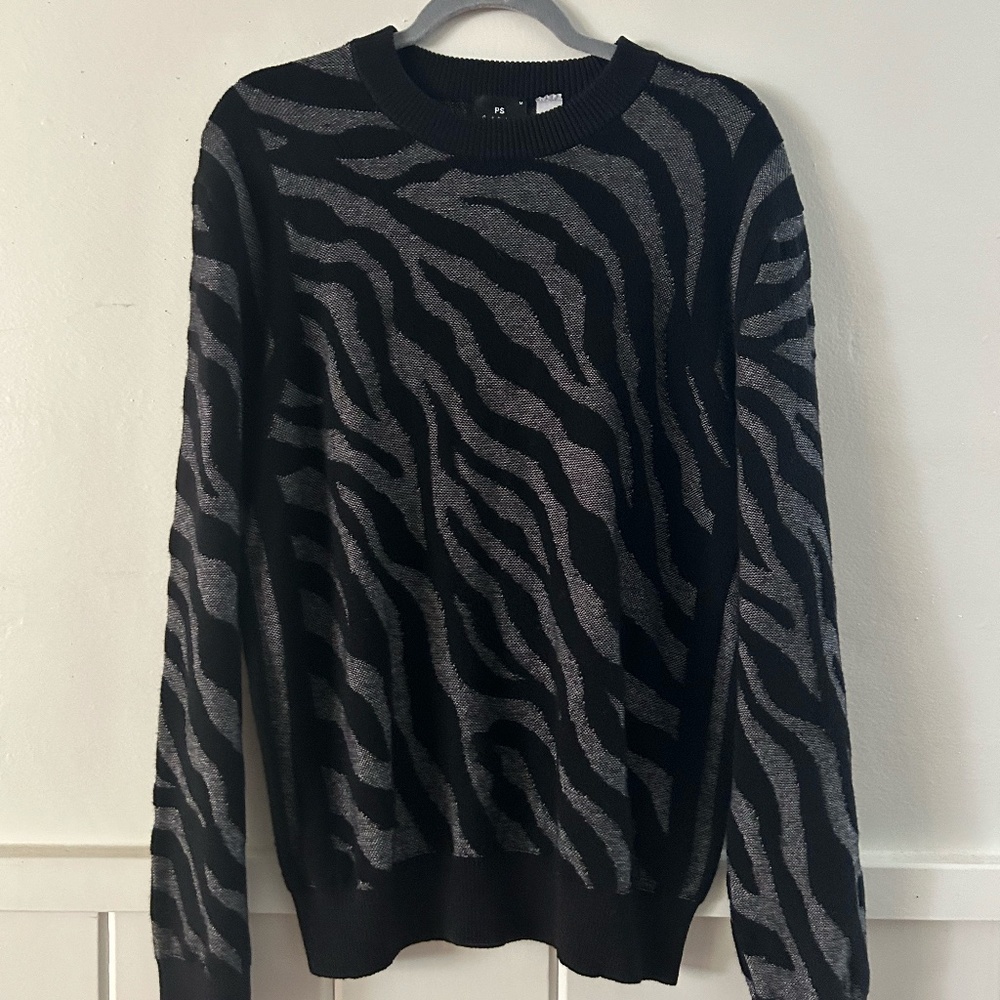 Paul Smith Tiger Print Sweater, Black/Grey size M